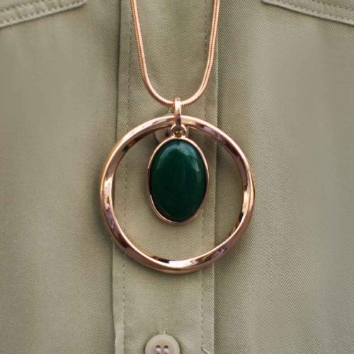 Фото Колье GREEN AGATE Elegia Fiore Luna LN5145 G/G
