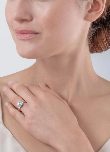 Фото Кольцо Light Blue-Silver Coeur de Lion 0500/40-0741 52