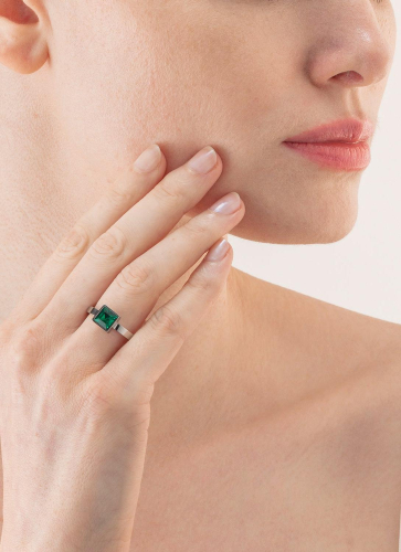 Фото Кольцо Dark green-silver Coeur de Lion 0500/40-0548 58