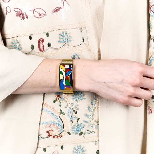 Браслет на металлическом ремешке Fiore Luna CB13600-15