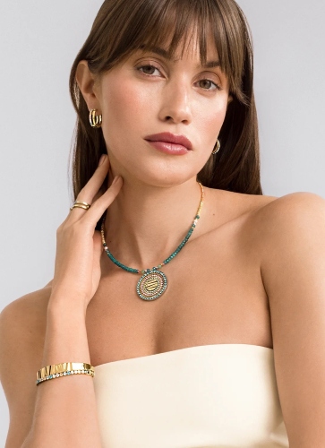 Фото Колье Amulet Modern Future gold multicolour Boho Coeur de Lion 2036/10-1583