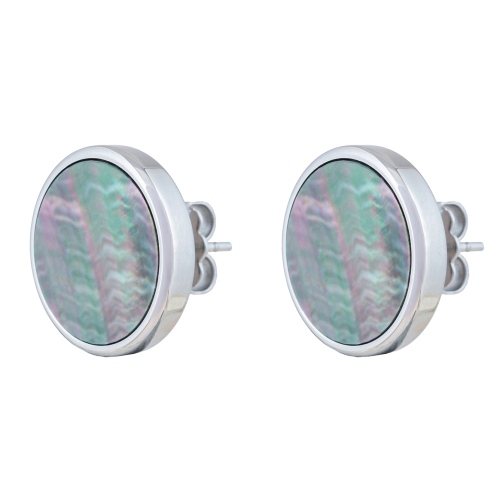 Фото Пусеты SHELL la perle Fiore Luna AE01734-1 BW/S