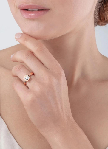 Фото Кольцо Brilliant Square Rose Gold Coeur de Lion 0500/40-1822 56