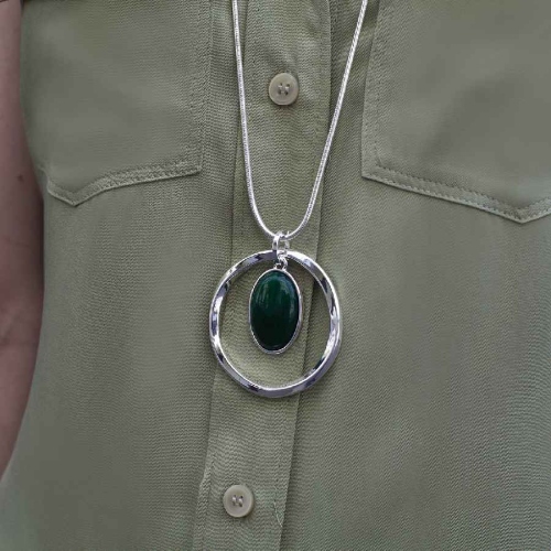 Фото Колье GREEN AGATE Elegia Fiore Luna LN5145 G/S