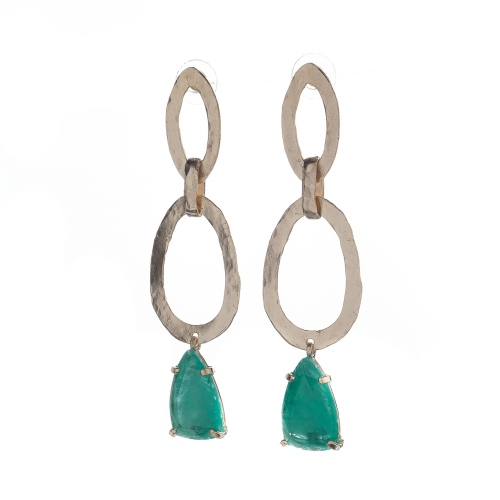 Фото Серьги Estrosia с кристаллом  бирюзовый ES-ORM32