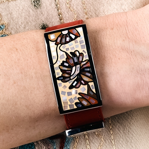 Браслет на красном кожаном ремешке Fiore Luna CB13598-29