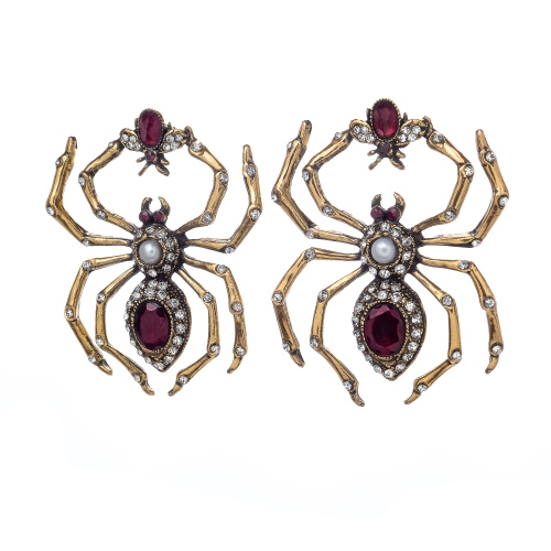 Фото Серьги Alcozer&J паук с гранатом жемчугом и Swarovski  AL2312-OP5551C