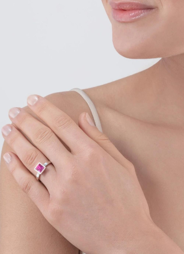 Фото Кольцо Pink Silver 18.5 мм Coeur de Lion 0500/40-0417 58