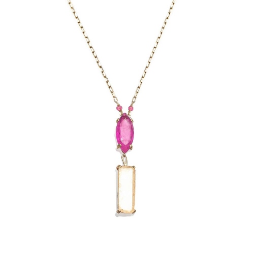 Фото Колье Estrosia с кристаллом  розовый ES-CLG23-7A