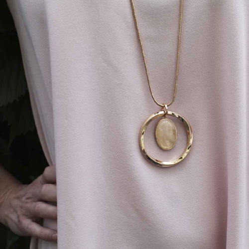 Фото Колье CRYSTAL-PEACH OPAL Elegia Fiore Luna LN5137 BR/G