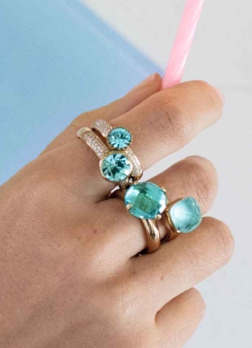 Фото Кольцо Firenze soft aqua 18.5 мм 613731 BL/RG