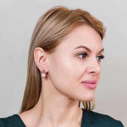 Фото Серьги Куб SHELL ROSE Art Deco Fiore Luna AE02914-3 R/RG