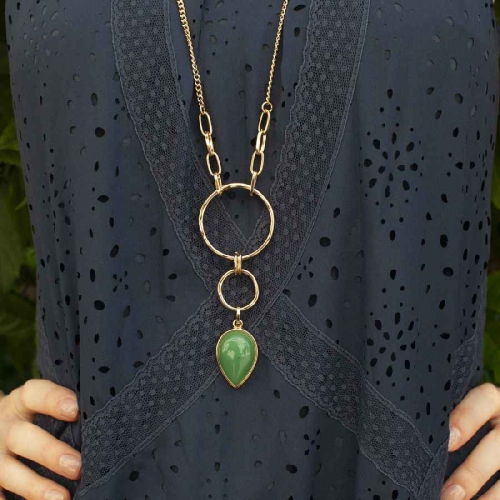 Фото Колье GREEN AVENTURINE Fiore Luna Classic Fiore Luna LN3171-5 G/G