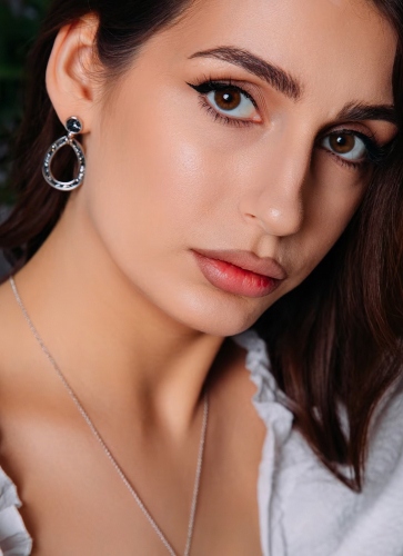 Фото Серьги Jet Nut Kristal Fiore Luna A2103SW-E05.4 BW/S