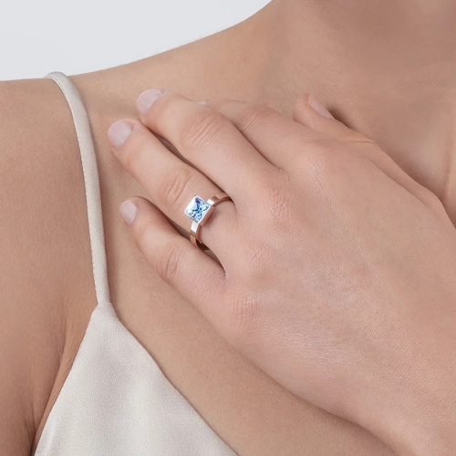 Фото Кольцо Light Blue-Silver Coeur de Lion 0500/40-0741 56