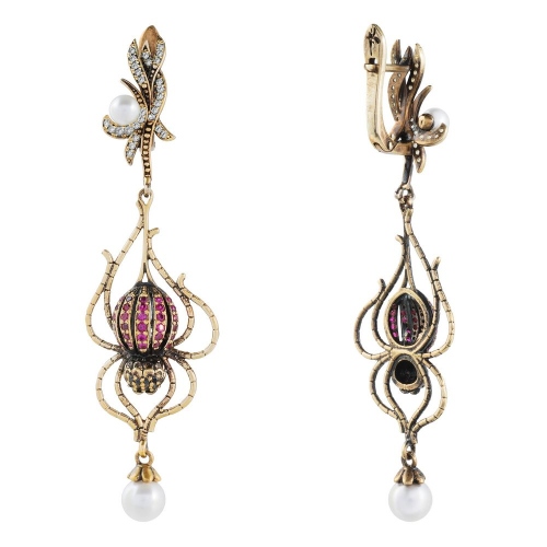 Фото Серьги Ragno Art Nouveau Fiore di Firenze OR0107 GRANAT/OLIVE