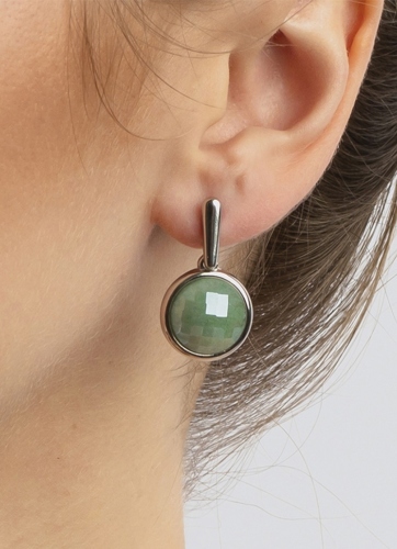 Фото Серьги pearl green quartz Possebon A1993.16 G/S
