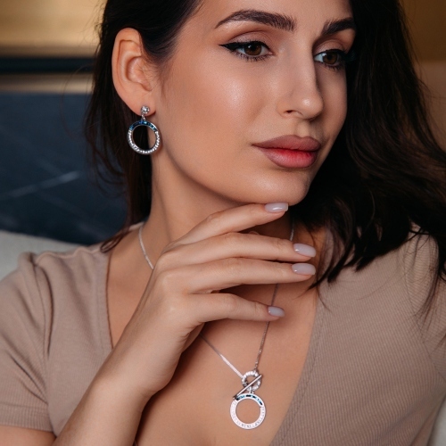 Фото Серьги BBL+CRY Kristal Fiore Luna A2110NM-E02.23.1 BL/S