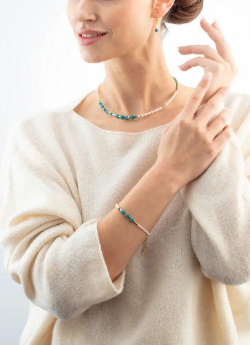 Фото Серьги Princess Fusion Pearls turquoise Coeur de Lion 1126/20-0605