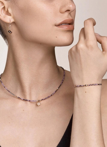 Фото Браслет Amethyst Rose Gold Coeur de Lion 5080/30-0846