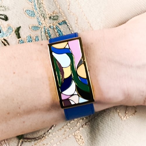 Браслет на синем кожаном ремешке Fiore Luna CB13600-18