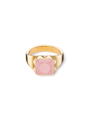 Фото Кольцо 16,5 Spikes Square Rose Quartz gold-pink Coeur de Lion 1200/40-1916 52
