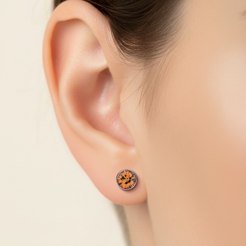 Пусеты Light Smoked Topaz Fiore Luna SWE298 LST S