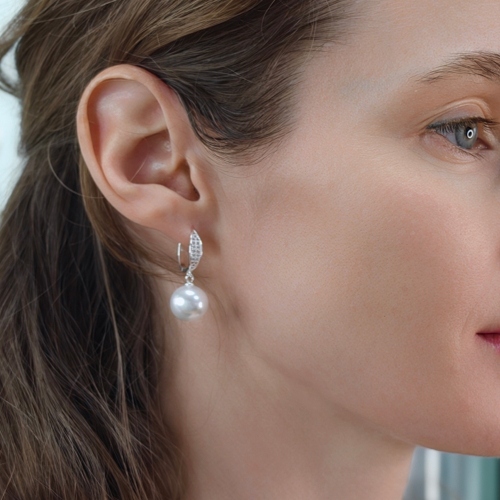 Серьги WHITE PEARL Fiore Luna ABE25386-03 S