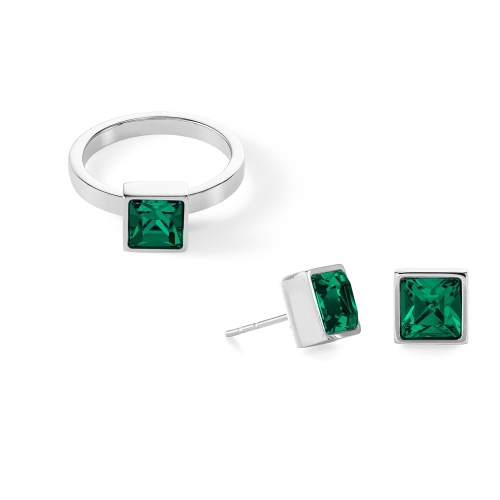 Фото Кольцо Dark Green-Silver Coeur de Lion 0500/40-0548 60