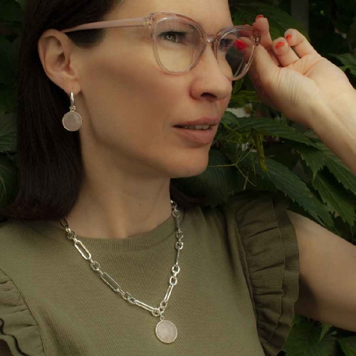 Фото Серьги ROSE QUARTZ Elegia Fiore Luna LE1118 R/S