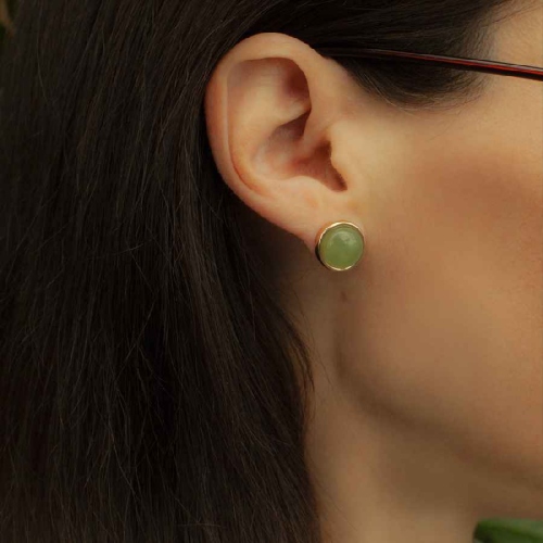 Фото Пусеты GREEN AVENTURINE Elegia Fiore Luna LE1109 G/G