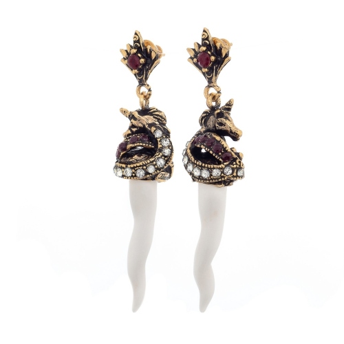 Фото Серьги Alcozer&J гранат кристаллы Swarovski кость  AL2406-OP5441C