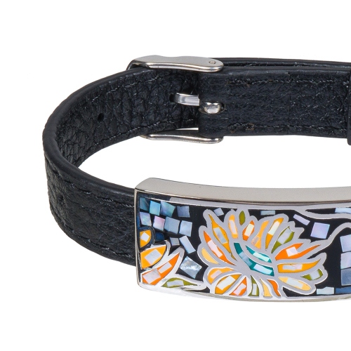 Фото Браслет на черном кожанном ремешке Fiore Luna Classic Fiore Luna CB03598-1A