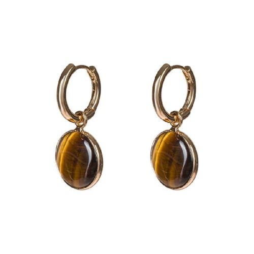 Фото Серьги TIGER EYE Elegia Fiore Luna LE1120 BR/G