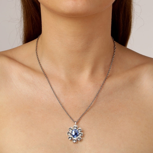 Колье CLAUDIA SS LIGHT BLUE / CRYSTAL
