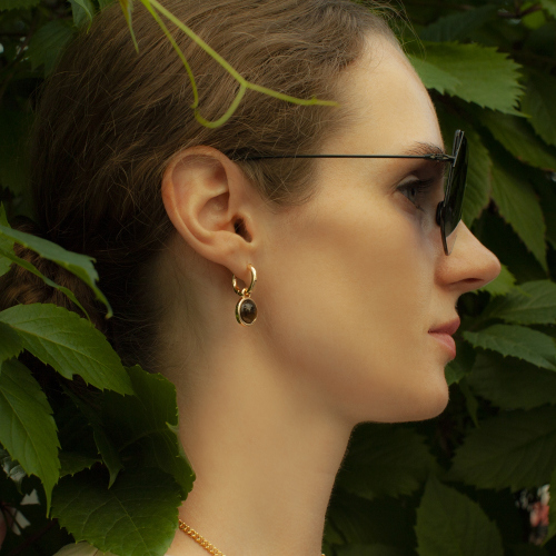 Фото Серьги TIGER EYE Elegia Fiore Luna LE1115 BR/G