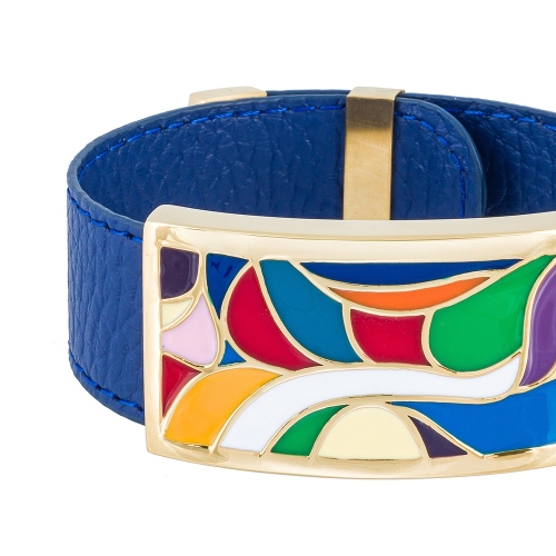 Браслет на синем кожаном ремешке Fiore Luna CB13600-14