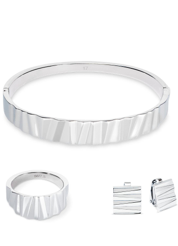 Фото Серьги Square Wave silver Coeur de Lion 0141/21-1700