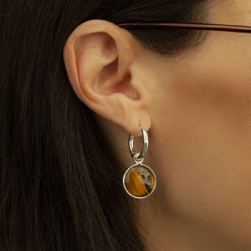 Фото Серьги TIGER EYE Elegia Fiore Luna LE1120 BR/S