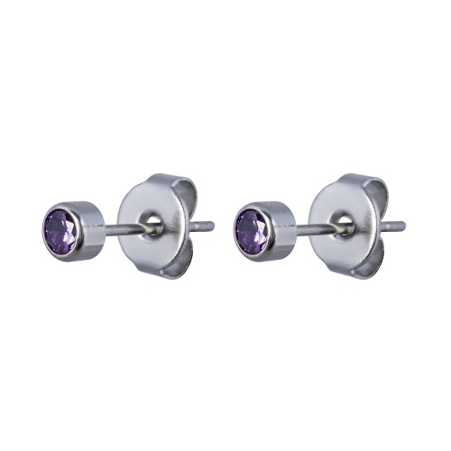 Фото Пусеты Cubic zirconia Amethyst Fiore Luna Classic SWE0128 AM S