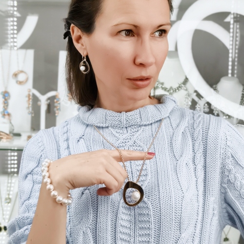 Колье WHITE PEARL Fiore Luna BBN13063-02 G