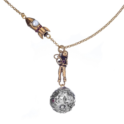 Фото Колье Alcozer&J жемчуг гранат кристаллы Swarovski  AL-C5468C