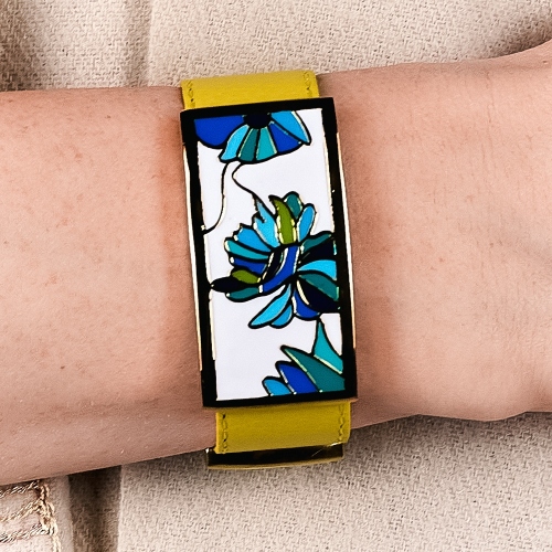 Браслет на желтом кожаном ремешке Fiore Luna CB13599-2