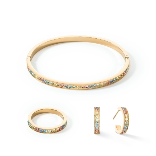 Фото Кольцо 19 мм Multicolour Pastel Gold Coeur de Lion 0127/40-1590 60