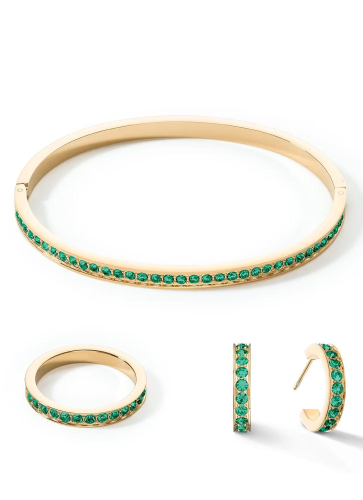 Фото Серьги Dark Green-Gold Coeur de Lion 0127/21-0549