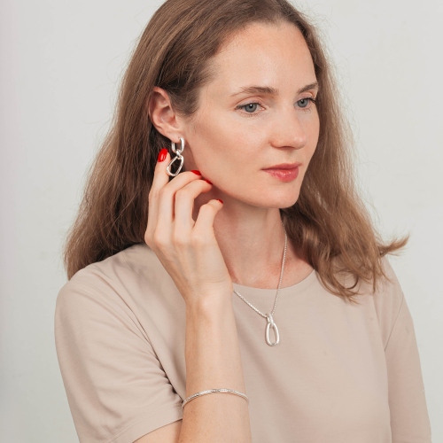 Серьги triple silver Mason ABE27622-03 S