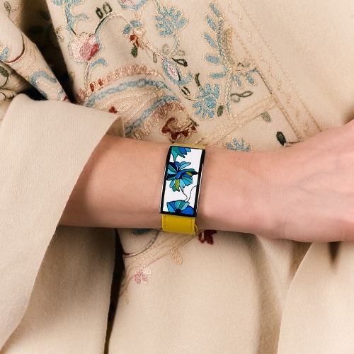 Браслет на желтом кожаном ремешке Fiore Luna CB13599-2A