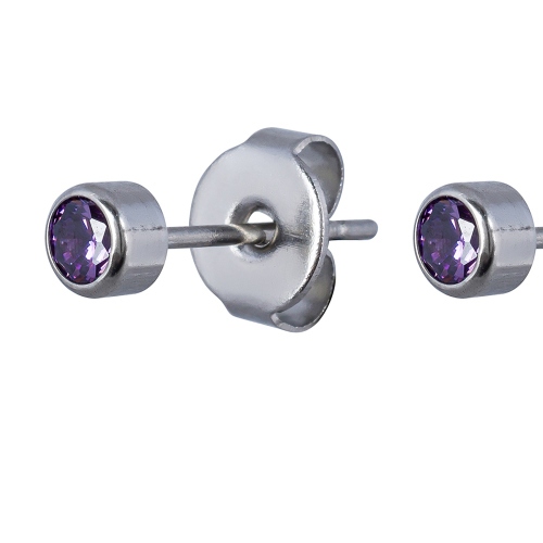 Фото Пусеты Cubic zirconia Amethyst Fiore Luna Classic SWE0128 AM S
