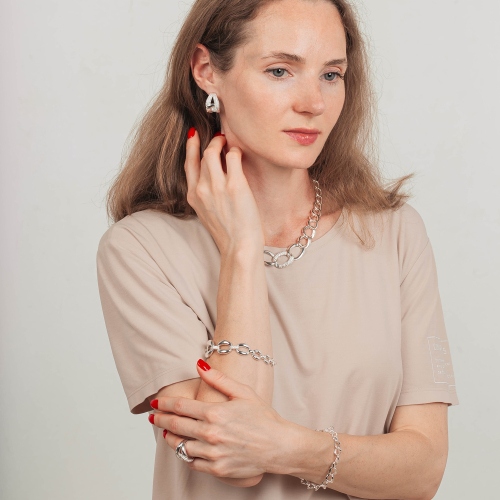 Серьги the weave silver Mason ABE28377-02 S