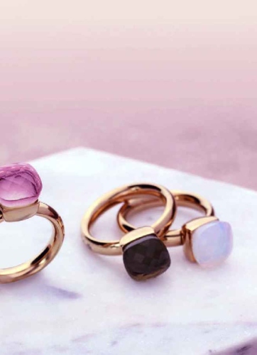 Фото Кольцо Firenze Dark Rose Opal 18.5 мм Qudo 610095 R/RG